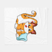 Tiger cat with Pillow Fleecedecke (Vorderseite (Horizontal))