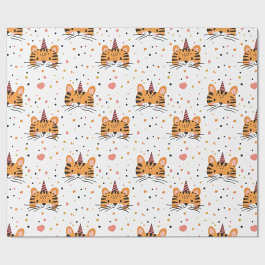 Tiger Child Birthday Geschenkpapier (Flach)