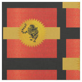 Tiger Chinese Zodiac | Rot, Gold und Schwarz Stoff (Nahaufnahme)