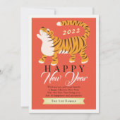 Tiger Chinesisch Neues Jahr 2022 Rote Urlaubskarte Einladung (Vorderseite)