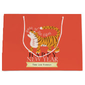 Tiger Chinesisch Neues Jahr 2022 Roter Urlaub Große Geschenktüte (Vorderseite)