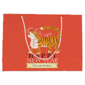 Tiger Chinesisch Neues Jahr 2022 Roter Urlaub Große Geschenktüte (Rückseite)