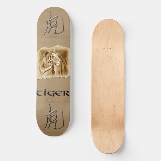 Tiger-Chinesisches Horoskop/Astrologie Skateboard (Vorderseite)
