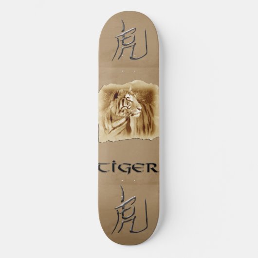 Tiger-Chinesisches Horoskop/Astrologie Skateboard (Vorderseite)