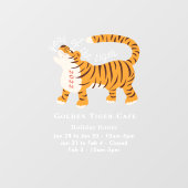 Tiger Chinesisches Neujahr 2022 Urlaubsstunden Fensteraufkleber (Blatt)