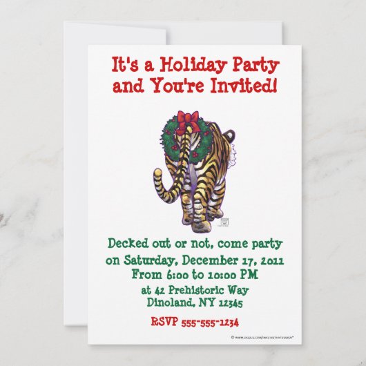 Tiger Christmas Einladung (Rückseite)
