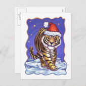 Tiger Christmas Feiertagspostkarte (Vorne/Hinten)