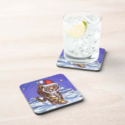 Tiger Christmas Getränkeuntersetzer (Rechte Seite)