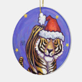 Tiger Christmas Keramik Ornament (Links)