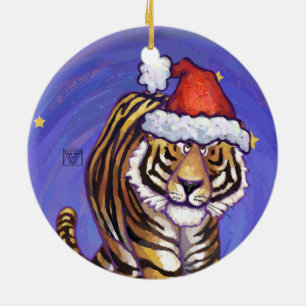 Tiger Christmas Keramik Ornament