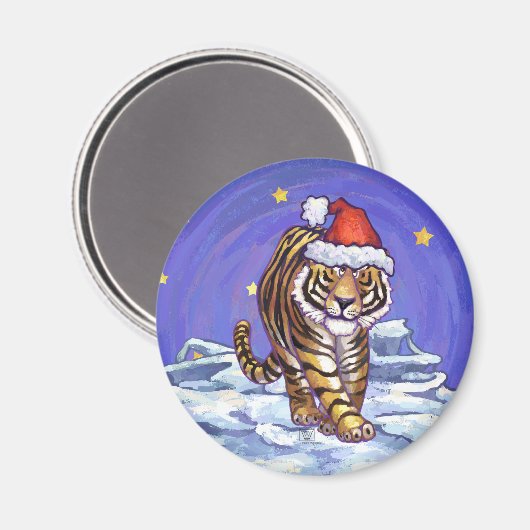 Tiger Christmas Magnet (Vorderseite/Rückseite)