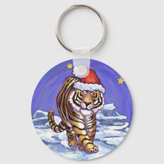 Tiger Christmas Schlüsselanhänger (Vorderseite)
