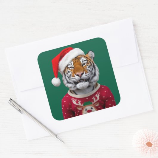 Tiger Christmas Sticker (Umschlag)