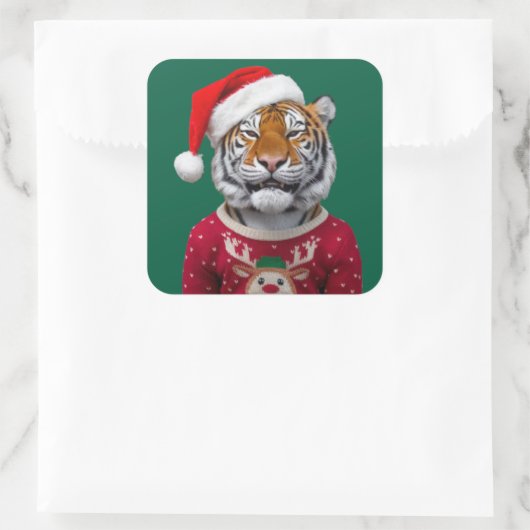 Tiger Christmas Sticker (Tasche)