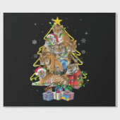 Tiger Christmas Tree Snow Funny Tiger Xmas Gift Geschenkpapier (Flach)