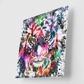 Tiger Clock | Tigermauer-Uhr Quadratische Wanduhr (Winkel)