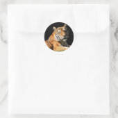 Tiger Closeup Runder Aufkleber (Tasche)