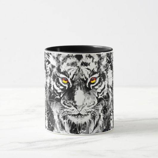 Tiger Coffee Tasse | Tiger Black and White Tasse (Zentrum)