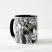 Tiger Coffee Tasse | Tiger Black and White Tasse (Vorderseite Links)