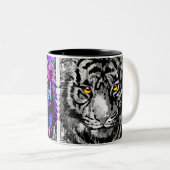 Tiger Coffee Tasse | Zwei Tigerfacen (VorderseiteRechts)
