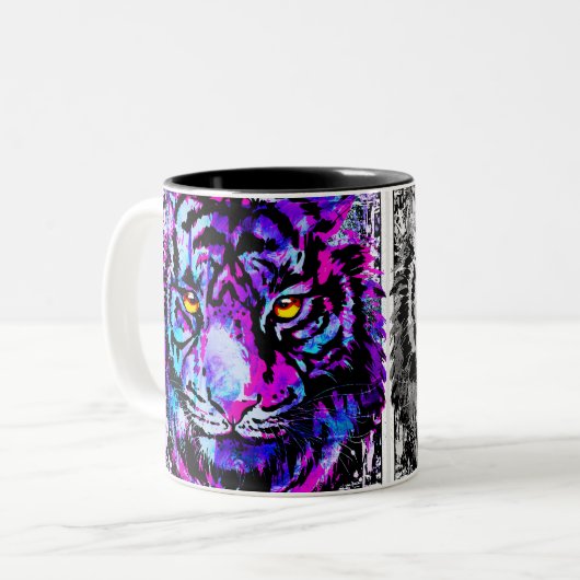 Tiger Coffee Tasse | Zwei Tigerfacen (Vorderseite Links)
