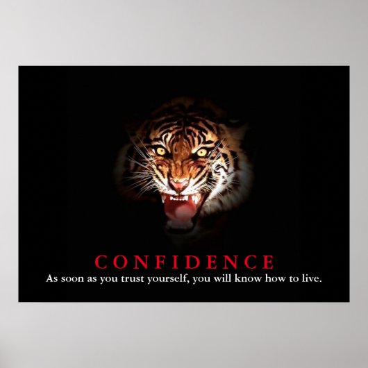 Tiger Confidence Zitat Inspiration Poster (Vorne)