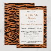 Tiger Copper Animal Print Brautparty Einladung (Vorne/Hinten)