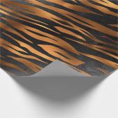 Tiger Copper Black Animal Print Geschenkpapier (Ecke)