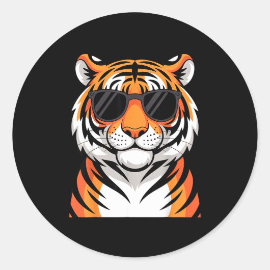 Tiger Costume For Men Women Boys Zoo Tiger Print T Runder Aufkleber (Vorderseite)