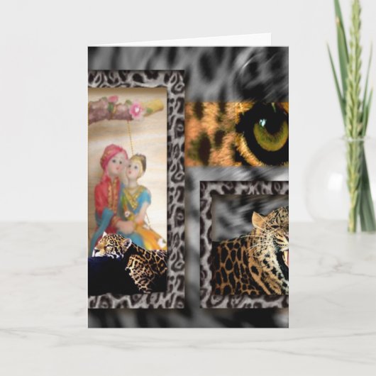 Tiger & Couple Art Print Feiertagskarte (Vorderseite)