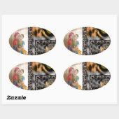 Tiger & Couple Art Print Ovaler Aufkleber (Blatt)