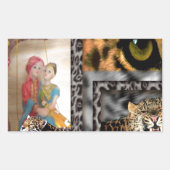Tiger & Couple Art Print Rechteckiger Aufkleber (Vorderseite)