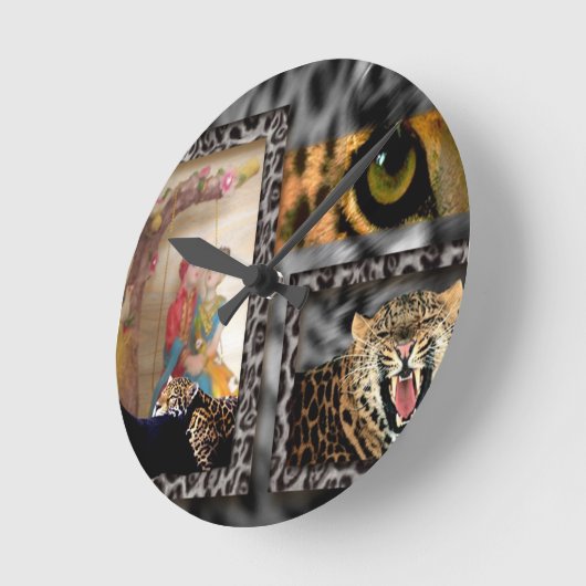 Tiger & Couple Art Print Runde Wanduhr (Winkel)