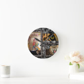 Tiger & Couple Art Print Runde Wanduhr (Zuhause)