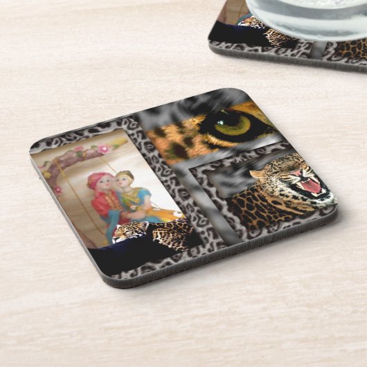 Tiger & Couple Art Print Untersetzer (Linke Seite)