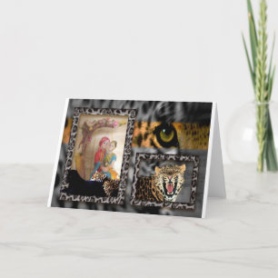 Tiger & Couple Kunstwerk Feiertagskarte