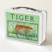 Tiger Crouching im Dschungel Metall Brotdose (Rückseite)
