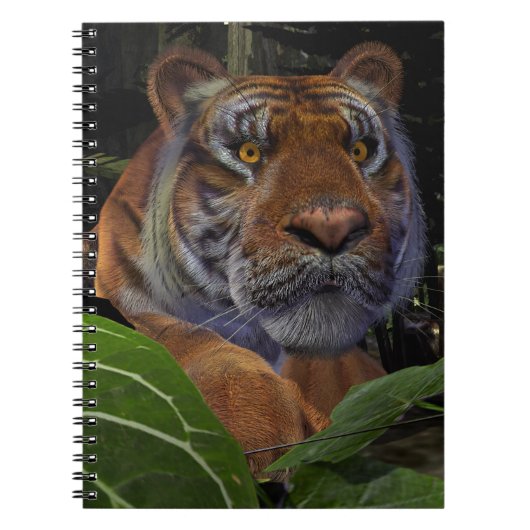 Tiger Crouching im Dschungel Notizblock (Vorderseite)