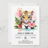 Tiger Cub Custom zum Geburtstag Einladung (Vorderseite)