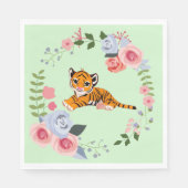 Tiger Cub Floral Baby Dusche Serviette (Vorderseite)