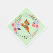 Tiger Cub Floral Baby Dusche Serviette (Ecke)