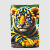 Tiger Cub Golfhandtuch (Vorderseite)