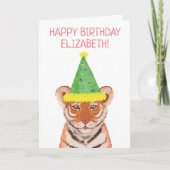 Tiger Cub Illustration Geburtstag Karte (Vorderseite)
