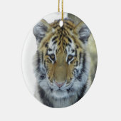 Tiger CUB im Schnee-nahen hohen Porträt Keramik Ornament (Rechts)