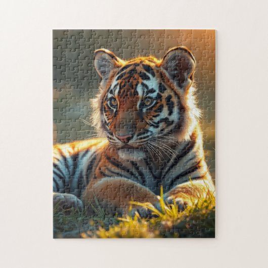 Tiger Cub im Sonnenaufgang Puzzle (Vertikal)