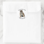 Tiger Cub in the Snow Custom Text Runder Aufkleber (Tasche)