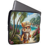 Tiger Cub mit Rucksack und Kaffee Laptopschutzhülle (Vorne Rechts)