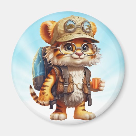 Tiger Cub mit Rucksack und Kaffee Magnet (Vorne)