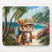 Tiger Cub mit Rucksack und Kaffee Mousepad (Vorne)