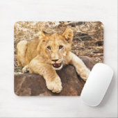 Tiger CUB nimmt Verschnaufpause auf einem Felsen Mousepad (Mit Mouse)